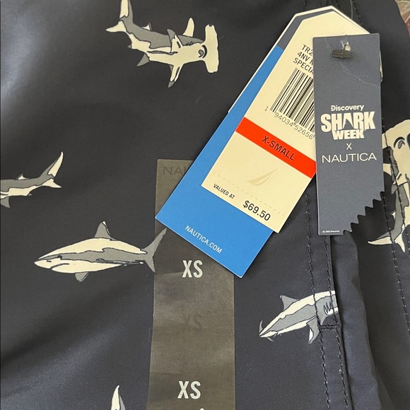NWT Nautica x Shark Week quick dry swimming trunks mens size xs brand new w tags - Picture 8 of 8